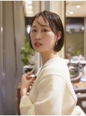 ぱつっとボブ/ミニボブ/シースルーバング/前髪/梅田/顔周り/大阪