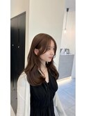 韓国レイヤーミディアム_前髪マチルダボブピンクベージュ