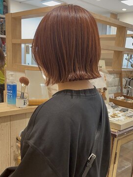 ヘアー テクニカ(hair Technica) オレンジベージュ×ぱつっとボブ♪