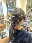 お呼ばれヘア 編みおろしスタイル