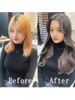 あるじゃんすー 池袋店 ダークグレージュ×グレージュ#シールエクステ#イメチェン#池袋