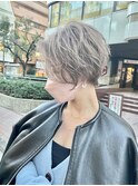 ショート×ミルクティーベージュ#ハイトーン#ダブルカラー