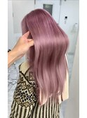 色落ちがミルクティーになるピンクヘアー/ 髪質改善 / 毛髪化学