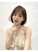タッセルボブ/オリーブベージュ/ふんわりボブ/顔周りカット