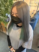 ダブル アンダーバー サロン(W_SALON) 【W_SALON 河原町】グレー×エメラルドグリーン/透明感カラー