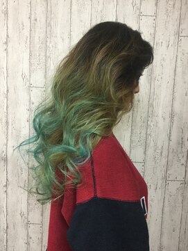 ガナンシア 横浜本店(ganancia) バレイヤージュ×シアモーブグリーン♪