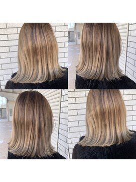 ヘアーズケアープレスト(Hair's Care Presto) バレイヤージュ×切りっぱなし