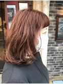 ゆるふわ ロブ ハイライト＋ピンクベージュ