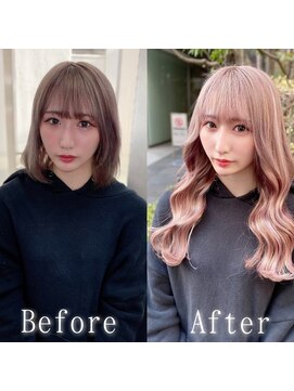 あるじゃんすー 梅田店 ピンクベージュ×ホワイトパープル#シールエクステ＃美髪#梅田