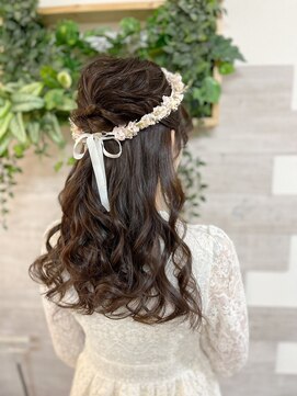 ロカット サロン(Roquat Salon) ハーフアップブライダルアレンジ　【ニュアンス/ゆるふわ/立川】