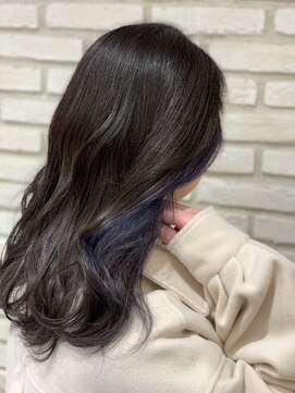 クローズ(cross-z) バイカラー_インナーブルー_セクションカラー_ツートンカラー