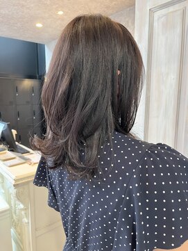 キャアリー(Caary) 福山人気ラベンダーグレージュ小顔美髪ブリーチなし透明感カラー