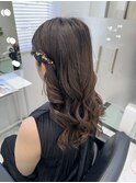 結婚式ヘアセット ツイストアレンジ×金箔