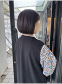 ぱっつんボブ　黒髪　京都美容室　進詩織