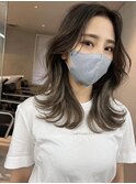 韓国ヘアーハッシュカットレイヤーカットグレージュブリーチ無し