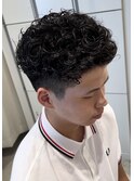 大分メンズプードルパーマスパイラル刈り上げレイヤーショート