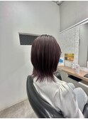 ボブウルフ×ピンクカラー