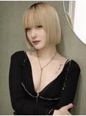 ブロンド、ボブ