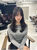 レイヤーロング　オルチャン小顔前髪　艶髪
