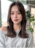 ミディアムレイヤー/20代30代40代/顔周りカット/大人可愛いヘア