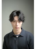 フェザーパーマ　センターパート　刈り上げなし