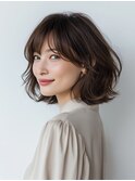 クラゲヘアー/小顔/ココアベージュ/オリーブグレー/川西