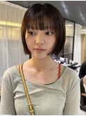 切りっぱなしボブレイヤーボブ髪質改善20代30代面長銀座