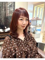 グレースバイハピネス(grace by happiness)&nbsp;ダークパープルオン眉レイヤーカット×レッドブラウン7.26