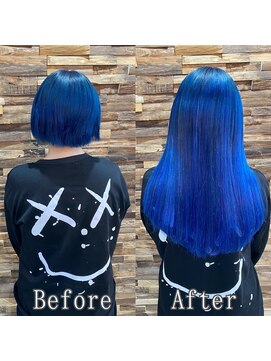 あるじゃんすー 神戸三宮店 ビビッドブルー#シールエクステ#大人かわいい#神戸