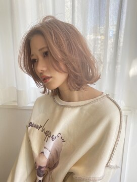 アンス 大阪梅田(ANs.) 20代30代40代抜け感ショートレイヤーミルクティベージュ