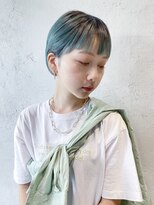 アイティー バイ アルバム 中野店(IT by ALBUM)&nbsp;ターコイズボブ_くびれヘアビタミンカラーメルティカラー_28618