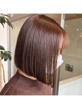ビスポーク(BESPOKE) 20代30代ミニボブココアブラウン小顔美肌ストレート丸み