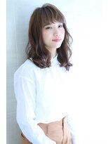 オーロ 緑地公園店(ORO)&nbsp;ネイビーカラーの大人かわいいブランジュ小顔くびれセミディ