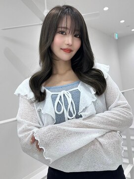 ノイズオオサカ 梅田店(NOISM OSAKA) 【韓国風】シースルーバング×重ためセミロング