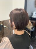大人ガーリー チョコレート プリカール 小顔 丸みショートボブ