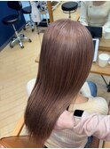 " 透け感抜群" ダブルカラー ミルクティーピンクベージュ