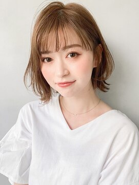 リヤン 表参道(lyann) 前髪美髪薄めバング斜めバングピンクベージュ似合わせカットF