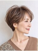 白髪ぼかし脱白髪染め大人ショート40代50代60代
