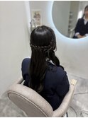 ハーフアップりぼん