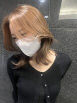 ニルバ(niLva) ブリーチなしダブルカラー透明感コーラルミルクティーベージュ
