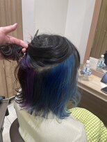 アッシュ 下丸子店(Ash)&nbsp;インナーカラー赤紫からブルーにかけてグラデーション