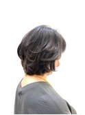 無造作パーマ/ショート/ショートボブ/小顔/40代50代60代/黒髪