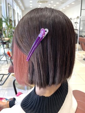 クアトログランシュ ひたちなか店(QUATRO×GranCieux) インナーカラー×ピンクベージュ