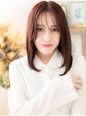 ミルクティーピンク外国人風エアストレートc4大宮20代30代40代