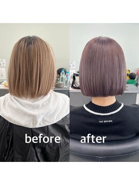 ガルボヘアー 桟橋店(garbo hair) グレージュ　秋冬　ケアブリーチ　ダブルカラー　ガルボ桟橋