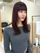 ハニー 町田(HONEY)&nbsp;姫カットレイヤー　フェイスフレーミング　チェリーレッド