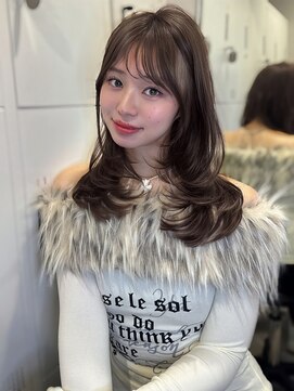 ロンドガーネット 池袋(Lond garnet) ミニウルフレイヤーカット顔周り前髪韓国ミディアムロング/池袋