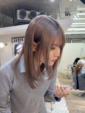 ヲタク(wotaku.) ミルクティーカラーラベンダーグレージュ透明感カラーブリーチ