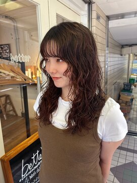ベター(better) レイヤーカットで毛先軽やかウェーブパーマ