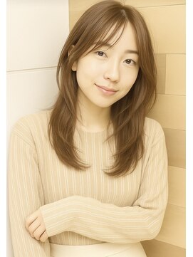 ラナ 天神今泉(Lana) face Line レイヤーセミロング+キャラメルラテブラウン